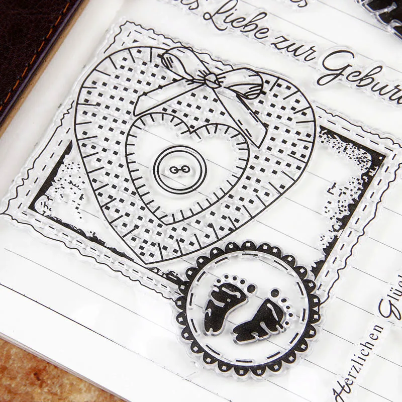 Любовь сердце день рождения смешанный стиль прозрачный силиконовый штамп/печать