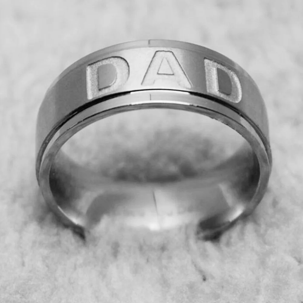 Новое поступление кольцо с надписью Dad из нержавеющей стали мужское гравировкой