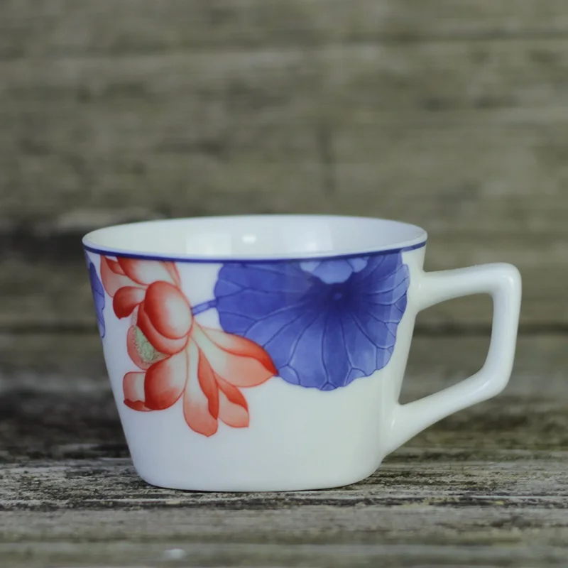 GUCI Ceramic coffee cup with a tea ear trumpet Office China Kung Fu Tea Cup single heat | Дом и сад