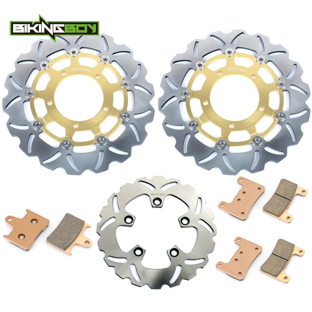 BIKINGBOY Front Rear Brake Discs Rotors Disks Pads for Suzuki GSXR GSX-R 1000 05 06 K5 K6 2005 2006 Motorcycle Replacement Set | Автомобили