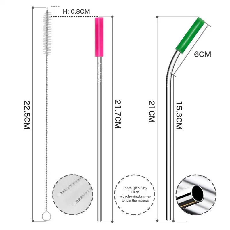 8 шт. многоразовые аксессуары для напитков из нержавеющей стали | Дом и сад