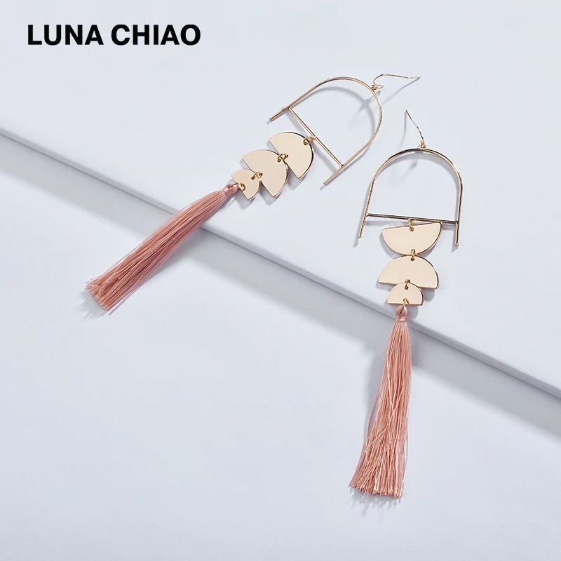Женские полукруглые металлические серьги-кисточки LUNA CHIAO новый дизайн 2020 |