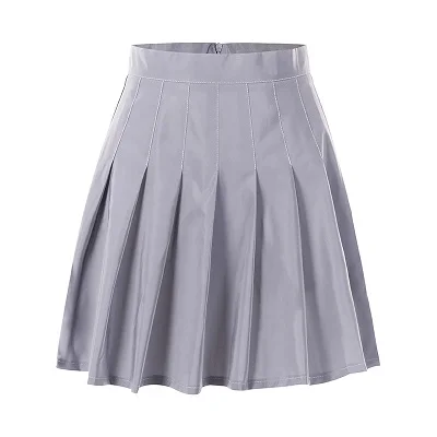 Reflective Skirts Модная новинка, светоотражающая юбка, женские плиссированные мини юбки, высокая талия, молния сзади, ночная светящаяся блестящая короткая юбка, серебристые, зеленые - Цвет: Reflective Skirts
