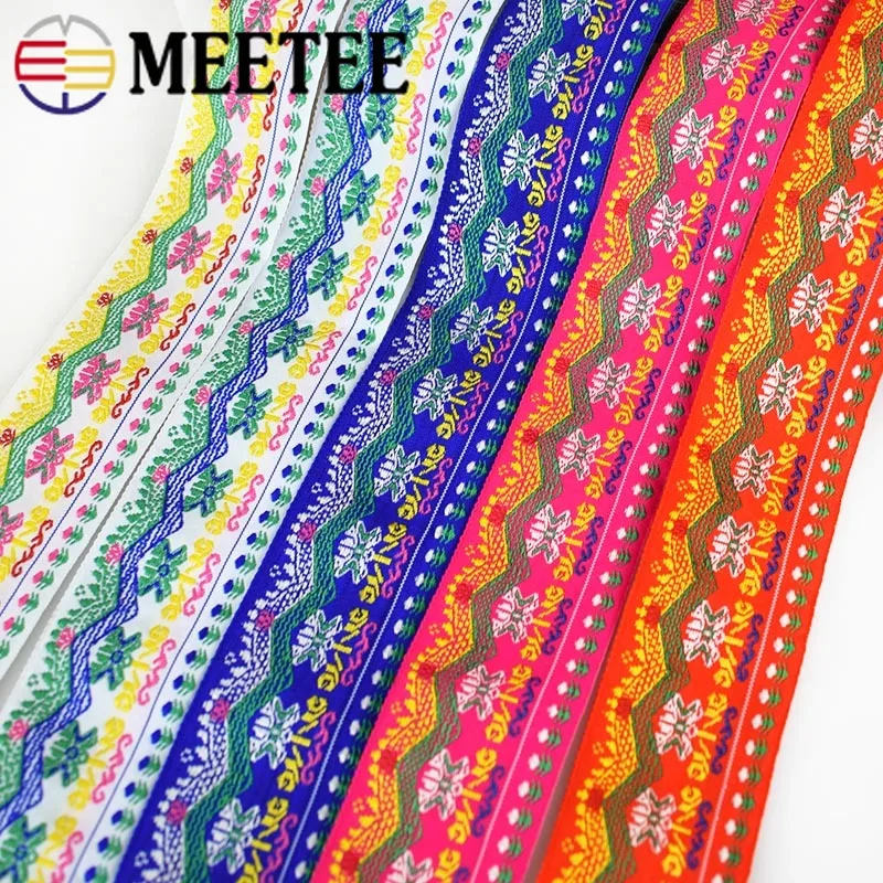 10 метров Meetee 4,5 см вышивка Этническая жаккардовая тесьма лента полиэстер тканая отделка для ошейника собаки аксессуары для пошива одежды
