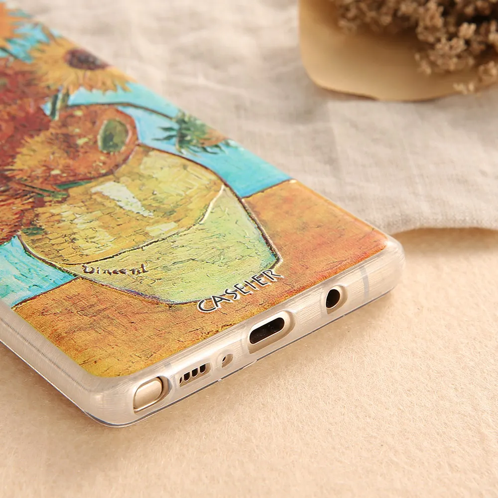Caseier Телефон чехол для Samsung Galaxy S6 S7 Edge S8 Plus note 8 крышка Ван Гога закат печати Капа coque