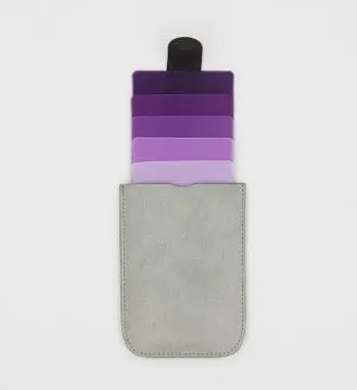 Gray purple BiPtyDam брендовый портативный красочный ультра-тонкий многофункциональный водонепроницаемый держатель для карт стек вверх выдвижной тонкий Каскадный кошелек кошельки - Цвет: Gray purple