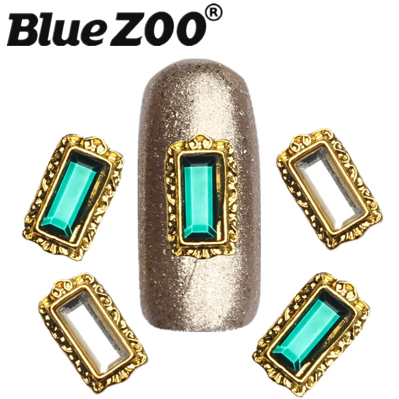20 шт. DIY Nail Талисманы позолоченный дно прямоугольные камни ногтей Стразы Красота