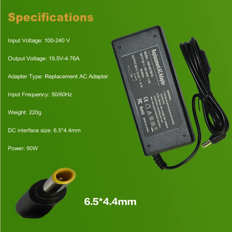 19 5 V 4.7A 6 5*4 4 MM 90W Замена для ноутбука SONY AC зарядное устройство адаптер питания Вход