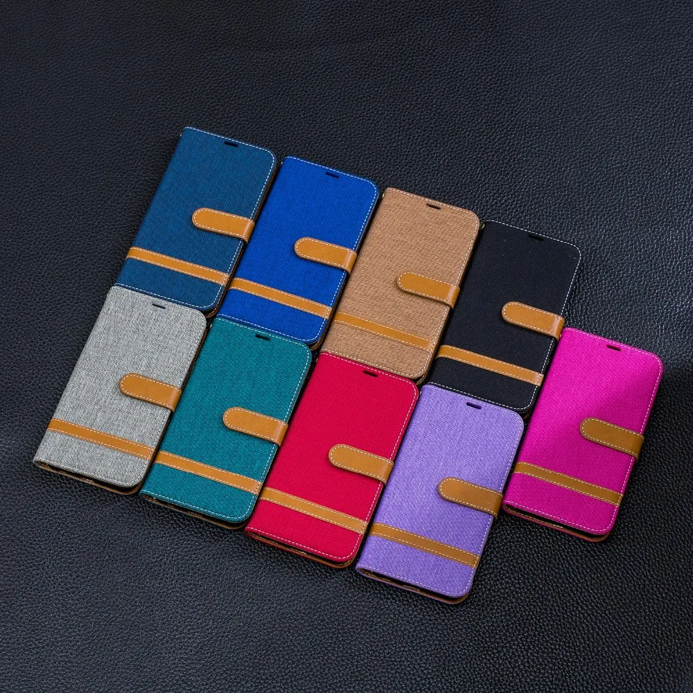 Защитный чехол из джинсовой ткани и искусственной кожи для HuaWei P9 P10 Lite P20 со