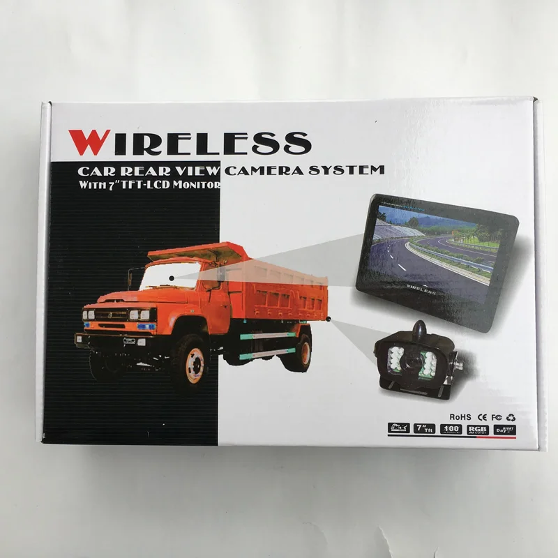 Беспроводная Автомобильная камера заднего вида 12 24 В монитор 7 дюймов комплект