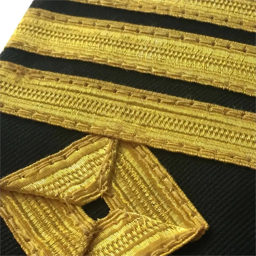 Золотой слиток из проволоки матросский Epaulet 3 линии квадратного дизайна ~~~ | Дом и