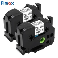 fimax 2 packs compatible for brother p touch label tape tze 251 24mm black on white for brother p touch label printer typewriter