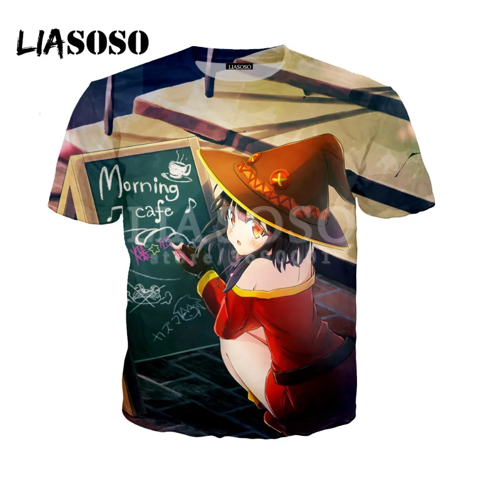 Женская и мужская футболка с 3D принтом LIASOSO в стиле хип хоп короткими рукавами