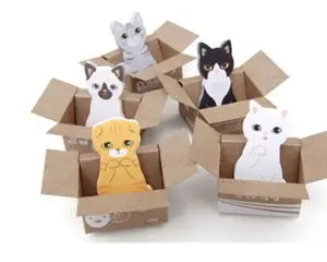

1Pcs creative kawaii stationery cat sticky memo pad cute animal sticky note office note scrapbook sticker