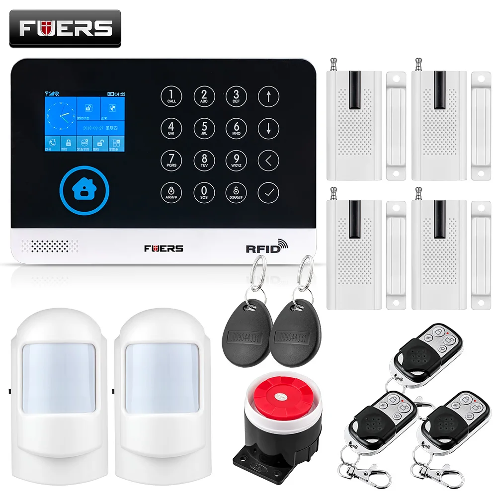 FUERS беспроводная домашняя Безопасность GSM WIFI SIM сигнализация Система IOS Android