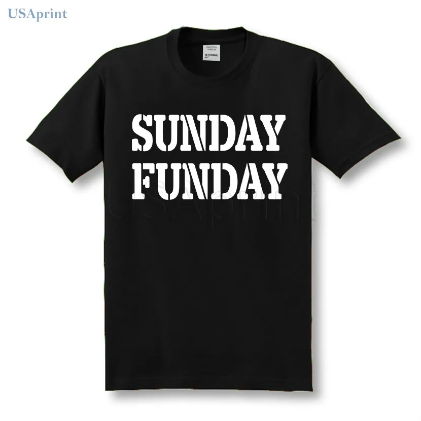 USAprint Новая мода Для мужчин Sunday Funday футболка с буквенным принтом Slim fit летняя 100