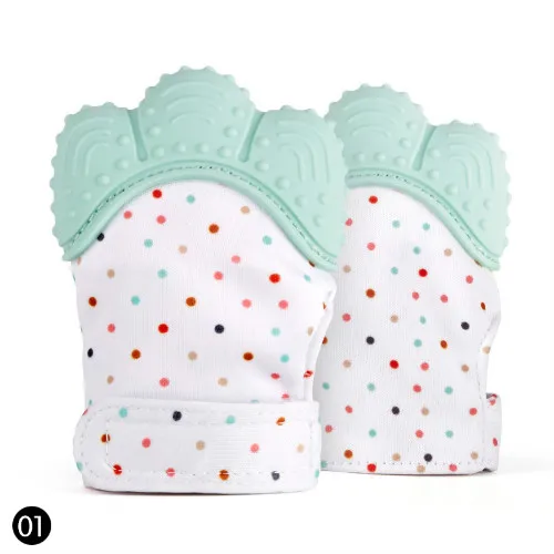 Light Green 1 шт. Горячие Детские Силиконовые варежки перчатка для режущихся зубов перчатки для новорожденных варежки для кормления TeetherCandy обертка звук Прорезыватели игрушки подарки#264168 - Цвет: Light Green