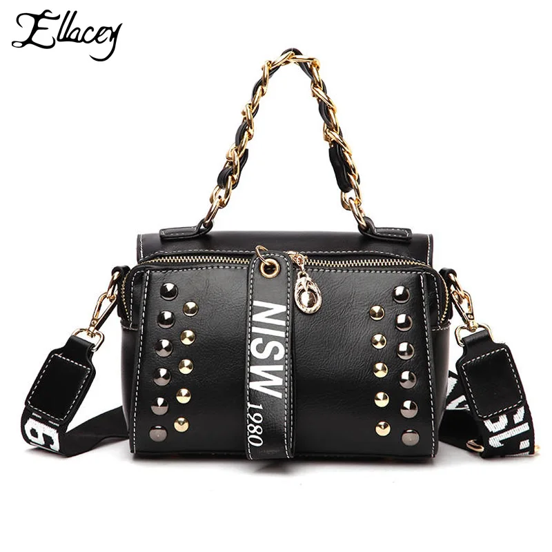 Женская Портативная сумка с заклепками в стиле панк новая модная мессенджер