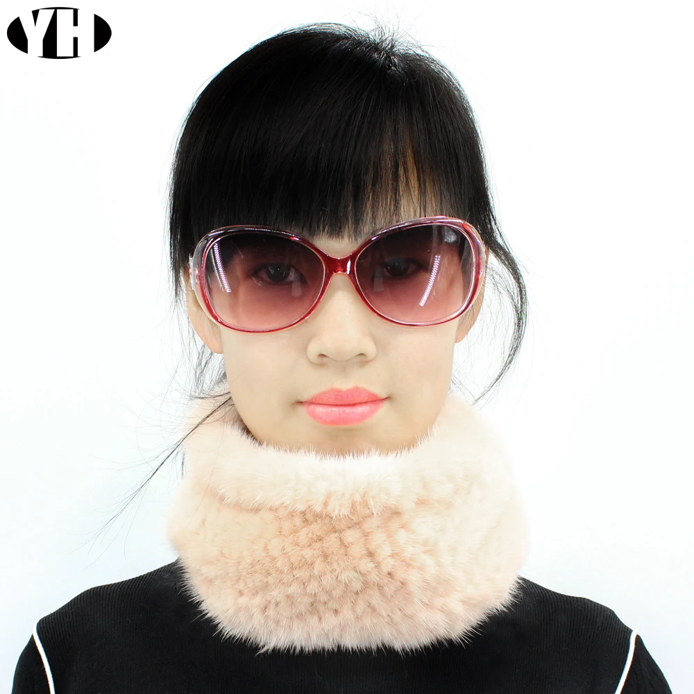 Шарф из натурального меха норки для девочек шарф ручной работы стрейч материала