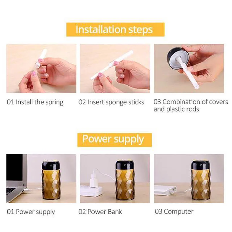 Air Humidifier Essential Oil Diffuser Aroma Lamp Aromatherapy Electric Mist Maker For Home 3 Colors LED Lights | Бытовая техника