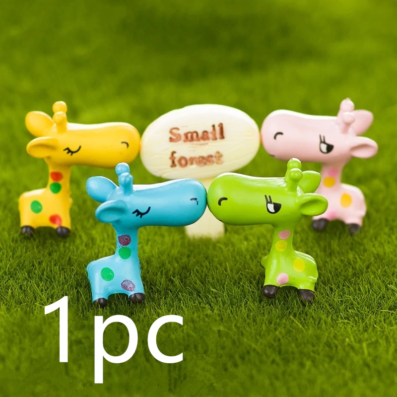 1pc-random 3 шт новые милые мини резиновые Животные Жираф Фея садовое украшение миниатюрное бонсай растения горшки фея DIY кукла(цвет случайный - Цвет: 1pc-random