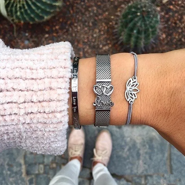 Комплект ювелирных изделий Somsoar Посеребренная сетка из нержавеющей стали