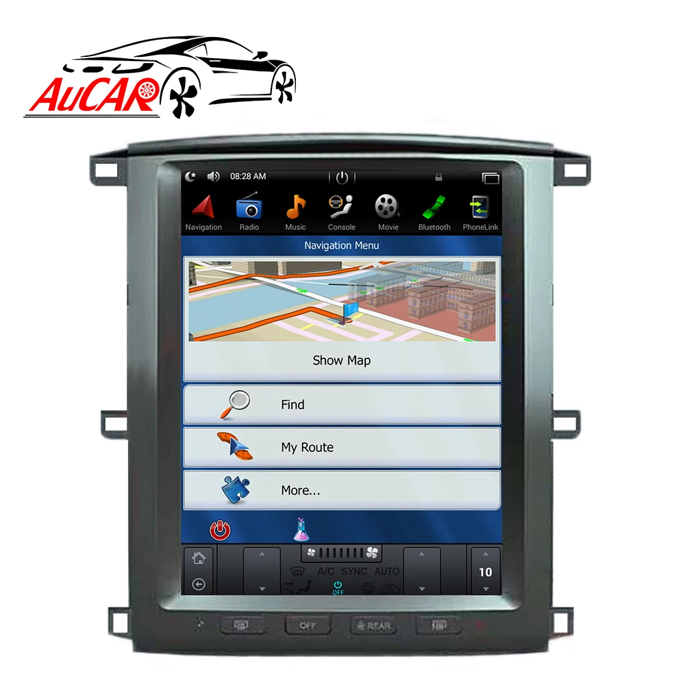 Tesla стиль Android 9 автомобильное радио GPS навигация для TOYOTA LAND CRUISER LC100 2003 2004 2005 2006 2007 DVD