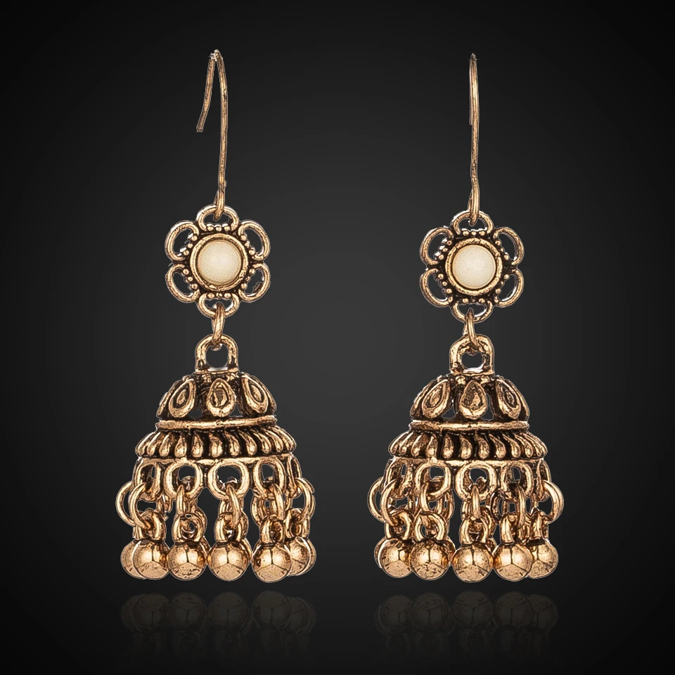 Женские винтажные серьги колокольчики с цветком лотоса свадебные аксессуары