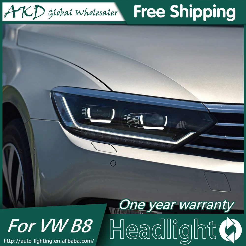 AKD автомобильный Стайлинг Головной фонарь для VW Passat B8 EUR Verson фары Passat B8 светодиодный DRL H7 D2H Hid биксеноновый луч