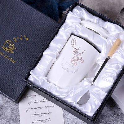 Gift box OUSSIRRO 400 мл набор керамических чашек фарфоровая Созвездие тема Счастливого Рождества кружка Рождественский подарок для друзей - Цвет: Gift box