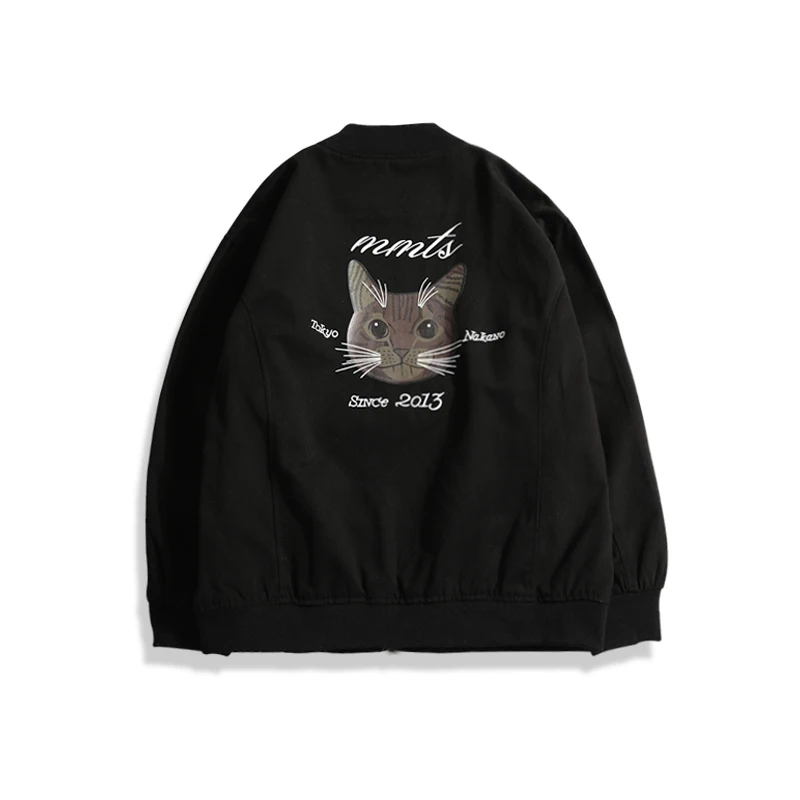 Распродажа модное мужское изображение кота ветровка куртка с надписями и