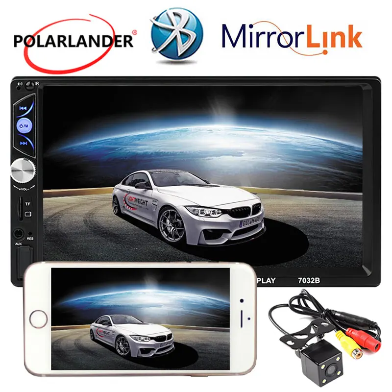 Автомагнитола 2DIN MP5 плеер с 7 дюймовым стереозвуком USB/AUX/FM/SD Bluetooth Android зеркальное