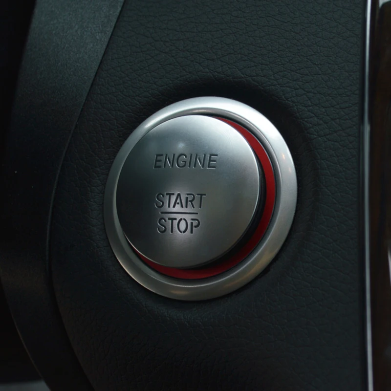 Стайлинг Start Stop двигатель Кнопка рамка кольцо для ключей накладка наклейка Mercedes