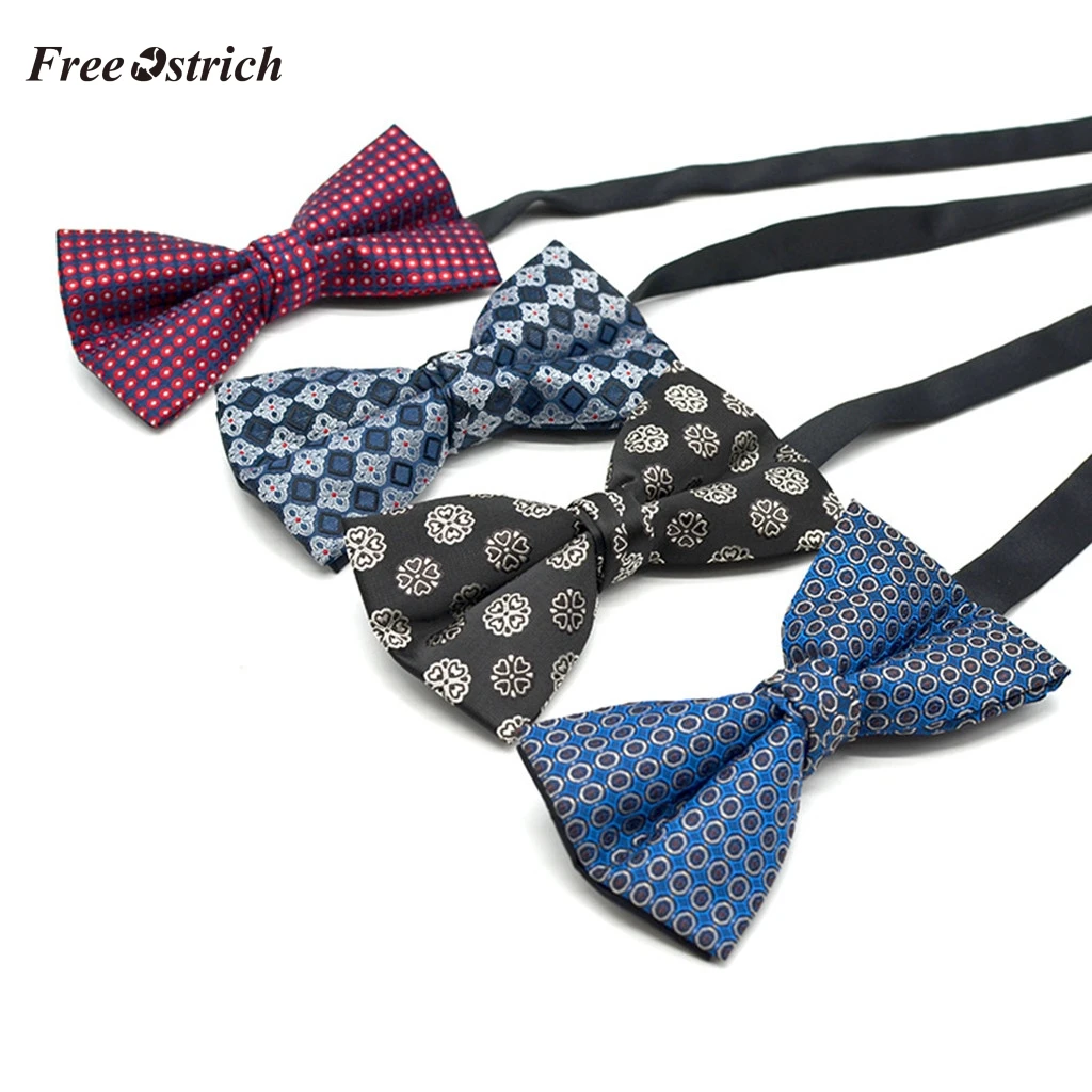Бесплатная Страусиные модные новые ретро галстуки бабочки с принтом для мужчин