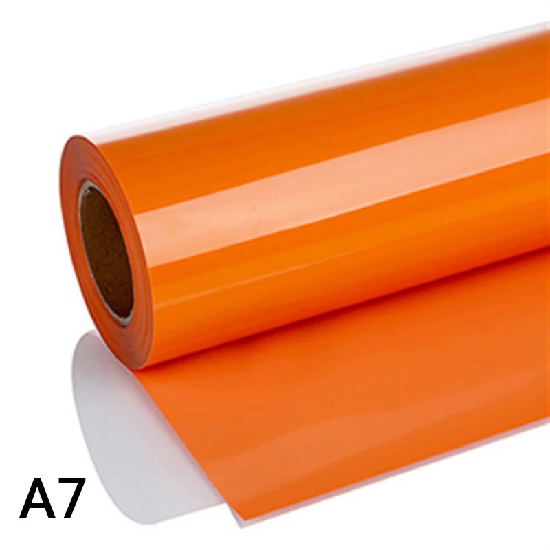 Orange red На 20 ''теплопередача Винил ПВХ футболка ткань дизайн железа горячая печать винил - Цвет: Orange red