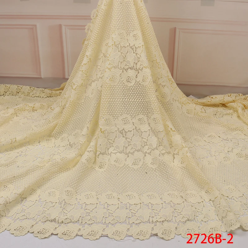 Новое поступление африканская кружевная ткань высокое качество молочное