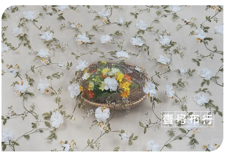 Новый 3D цветок сделай сам из шифона органзы кружевная ткань с принтом 130 см