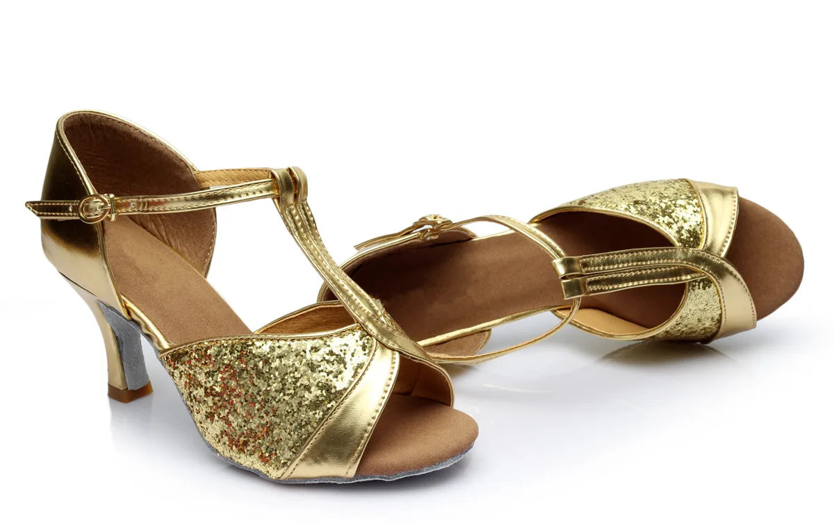 Женские туфли для латиноамериканских танцев на устойчивом и тонком каблуке