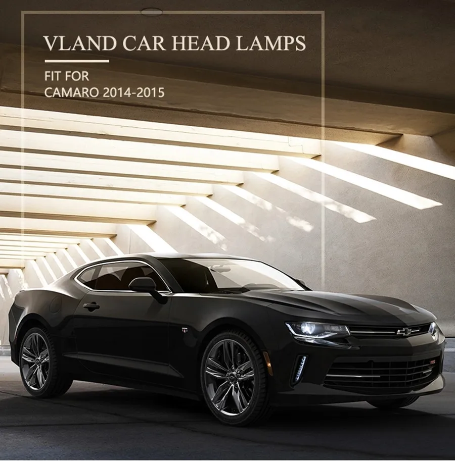 2 шт передние фары для Chevrolet Camaro фары Светодиодная лента головная лампа Биксеноновая линза проектор светодиодный DRL