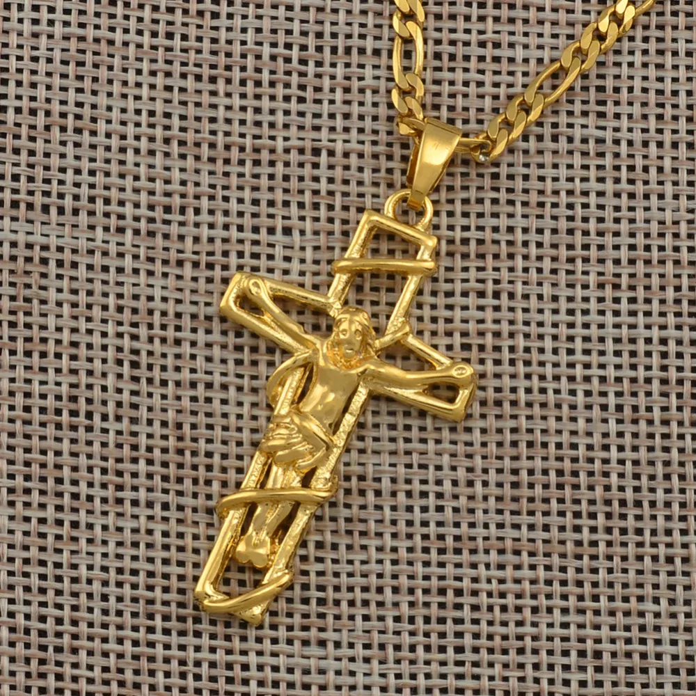Ожерелье с подвеской Anniyo Crucifixion of Jesus Cross для мужчин оптовая продажа ювелирных