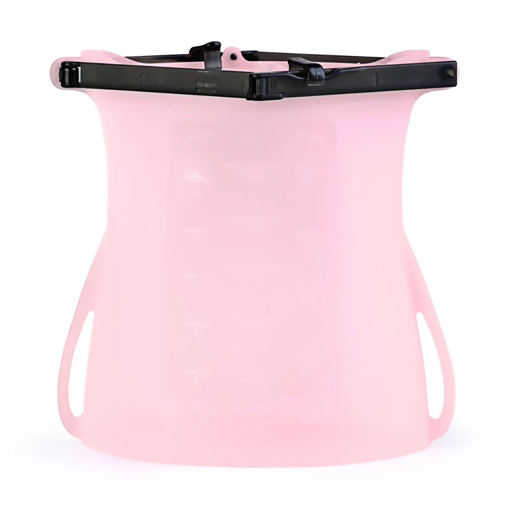 pink Многоразовый мешок для хранения еды силиконовые герметичные контейнеры замок на молнии герметичный органайзер для закуска фруктовый холодильник для мяса свежего хранения - Цвет: pink