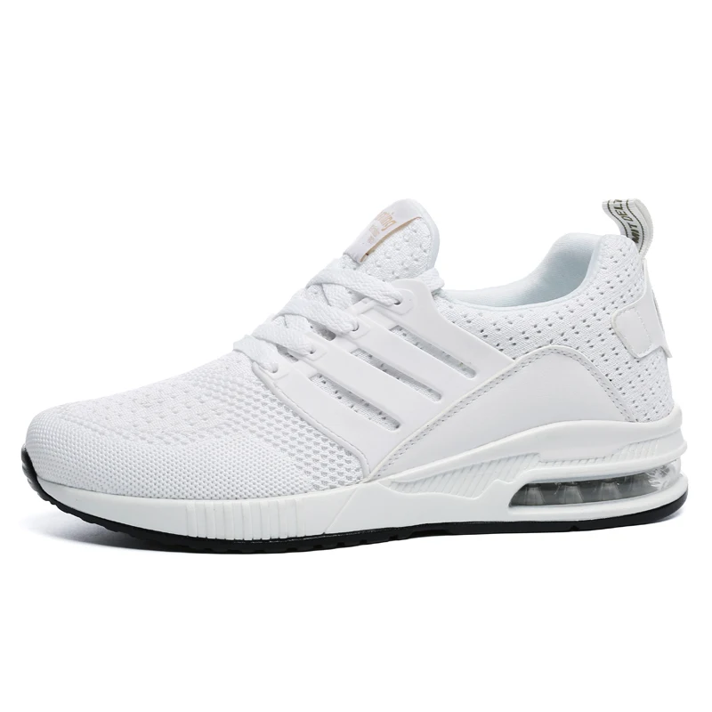 white fanshion shoe Мужские теннисные туфли на шнуровке; Мужская Спортивная обувь; дышащие сетчатые теннисные кроссовки; мужские туфли; Мужская обувь; черные кроссовки на подушке - Цвет: white fanshion shoe