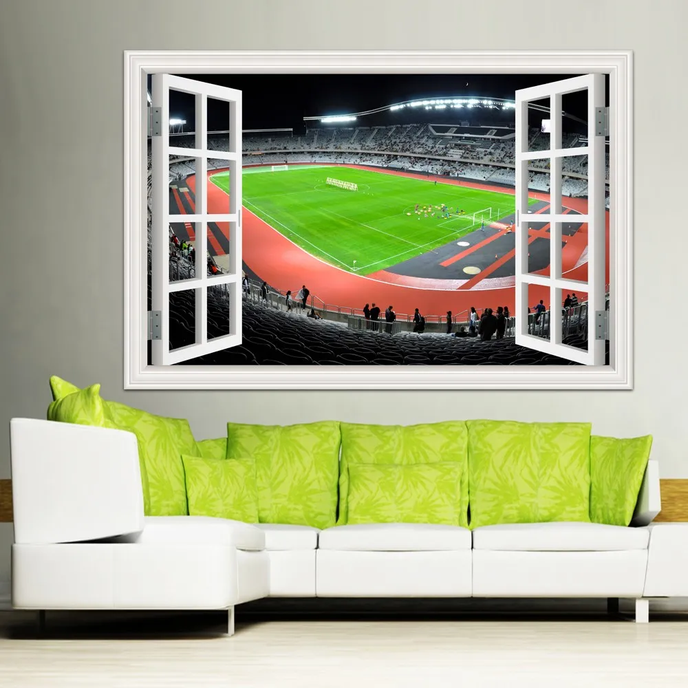 Одна штука 3D настенная наклейка с футбольным логотипом игровая площадка для