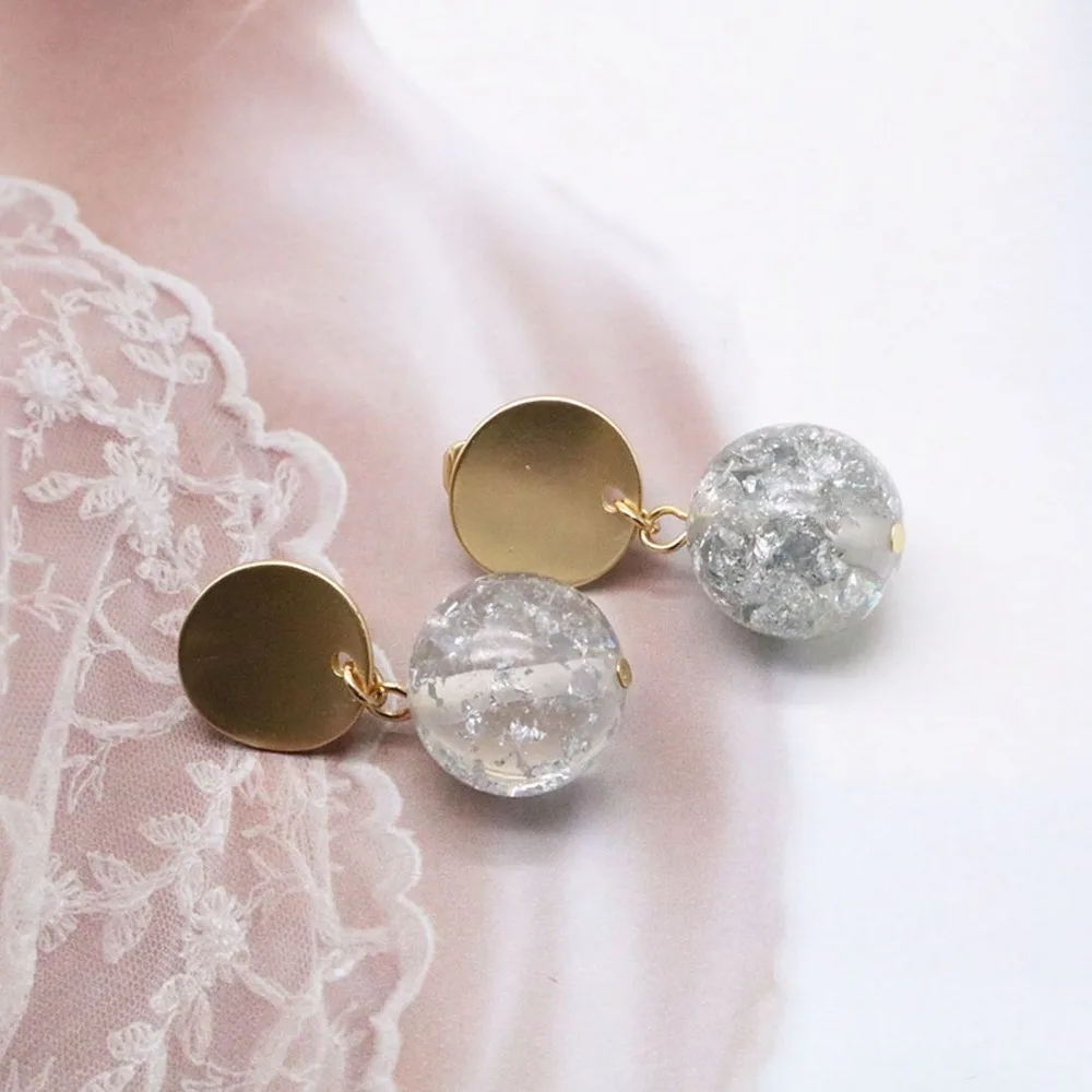 Блестящие шарики из смолы подвеска клипса серьги в японском стиле подарки для