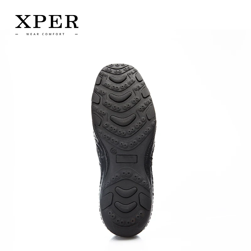 XPER Brand Fashion Spring Men Flats Casual Shoes Slip-on Mocassins Black Loafers Breathable Comfort Big Size #YMD86795BL | Обувь