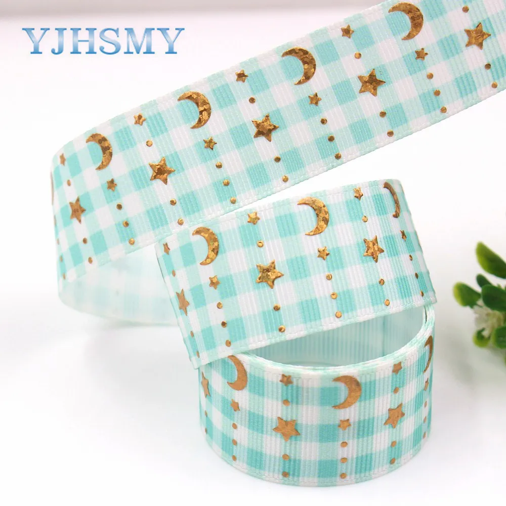 YJHSMY G-18808-849 25 мм 10 ярдов лазерная Венера Луна печать grosgrain лента DIY головной убор