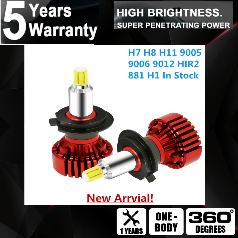 

2 pcs 8 sides H7 Auto Headlamp D1S D2S D4S D4R Bulb 12-30V Car Headlight H11 CSP Diode Chip LED H8 H1 9005 9006 9012 H10 IP68