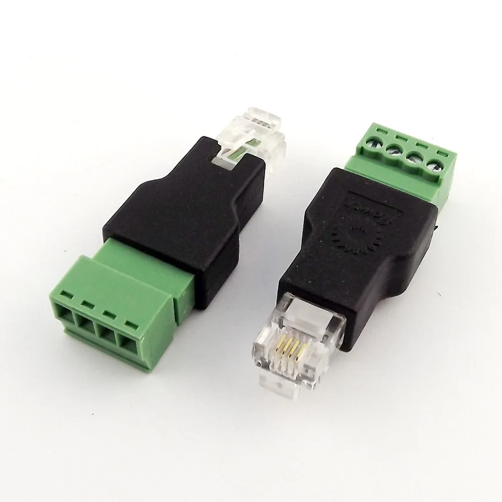 1 шт. Ethernet RJ11 6P4C штекер-винт 4-контактный разъем адаптера распределитель системы