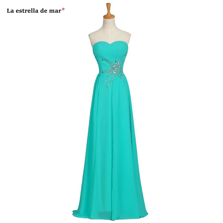 Vestido длинное платье для матери невесты Горячая шифон с открытыми плечами Кристалл спинки линии бирюзовое платье для подружки неветы Большие размеры Свадебная вечеринка