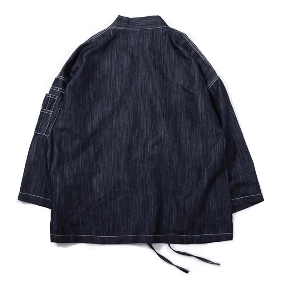 Мужская джинсовая куртка Anorak свободная Японская уличная одежда кимоно в